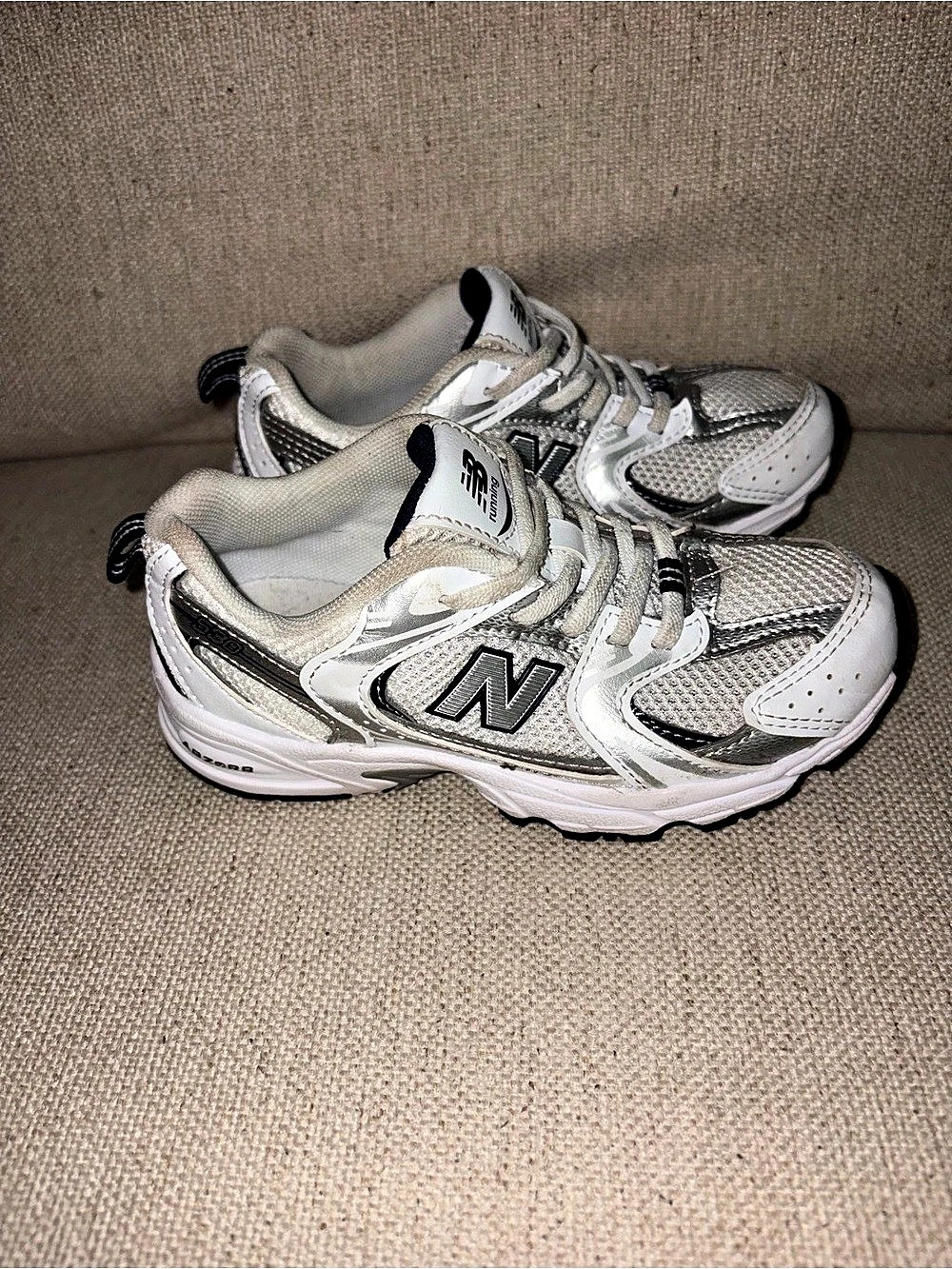 New Balance 530 Little Kids White & Gray Sneakers US 12